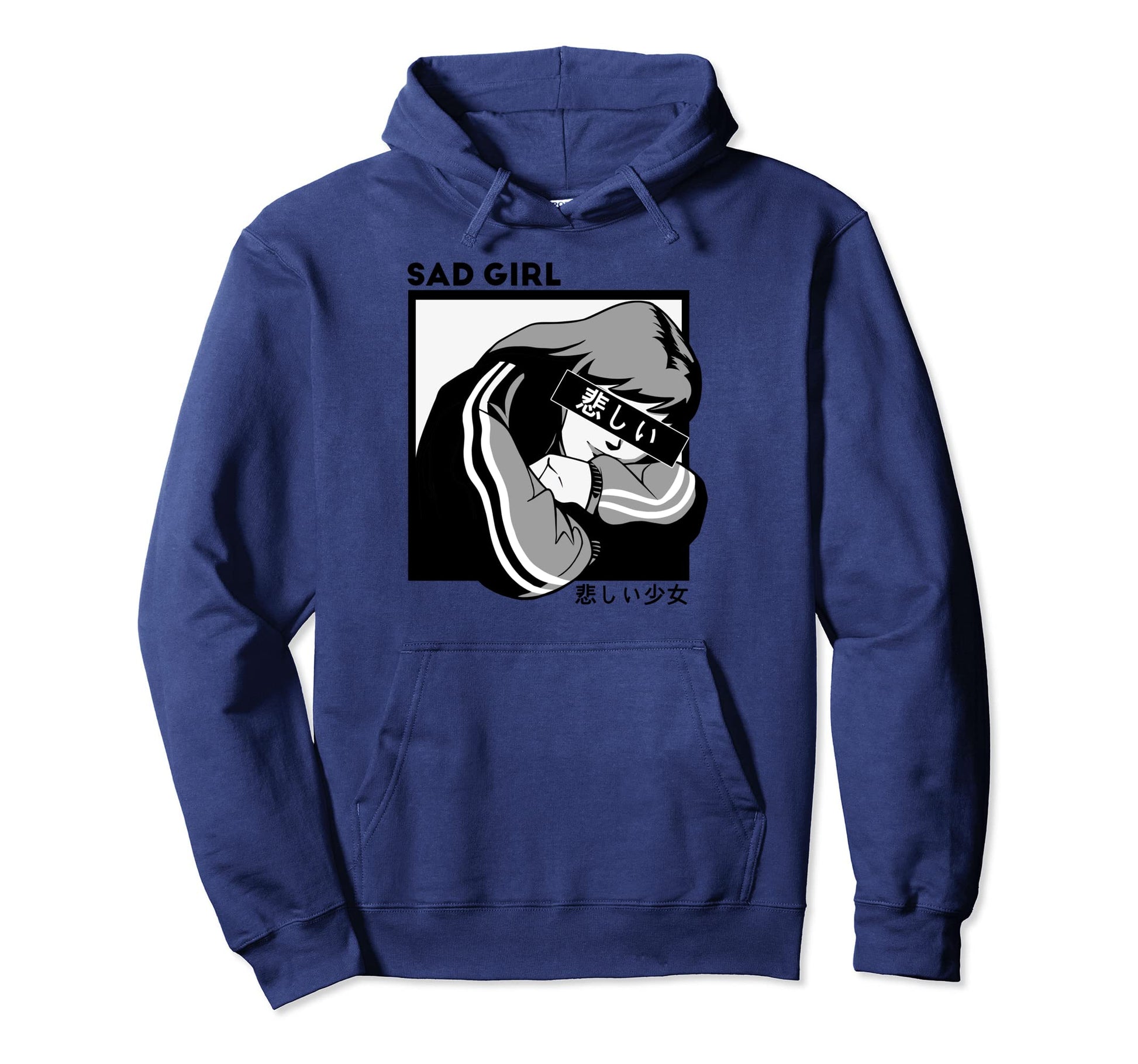 Sad Anime 80S 90S Vaporwave Japanese Hoodie - Trendy Graphic Men Women - T-Shirt, Sweatshirt, Hoodie