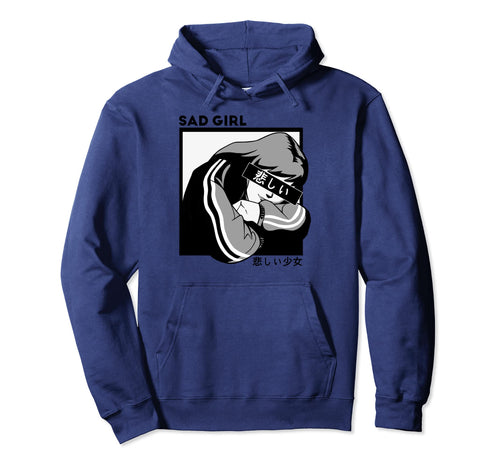 Sad Anime 80S 90S Vaporwave Japanese Hoodie - Trendy Graphic Men Women - T-Shirt, Sweatshirt, Hoodie