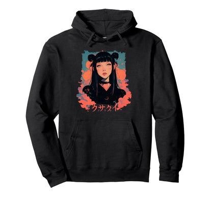 Goth Grunge Demon Anime Waifu Horror Alt Hoodie - Trendy Graphic Unisex - T-Shirt, Sweatshirt, Hoodie