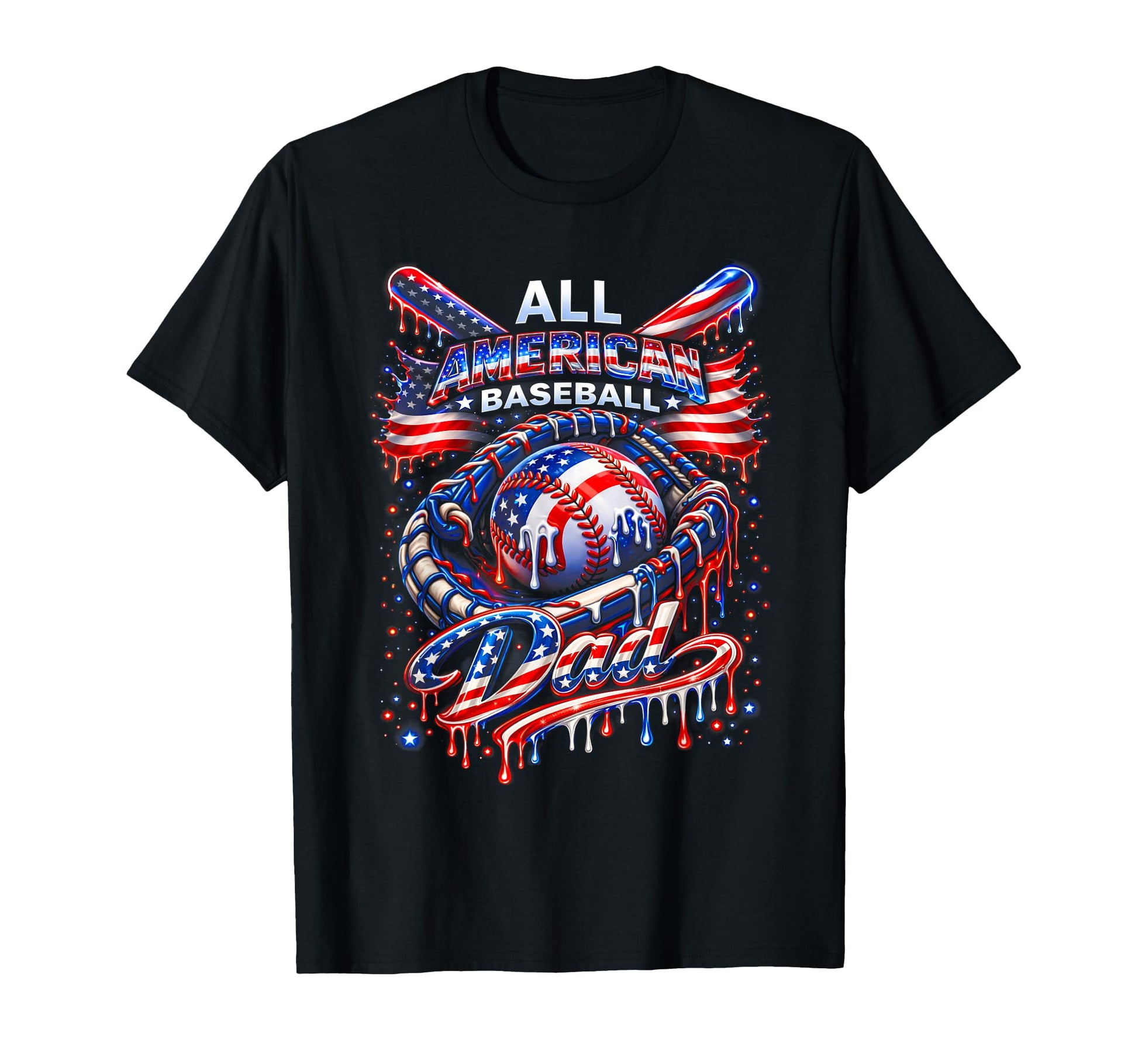 All American Baseball Dad Ice T-Shirt - Fun Novelty Design for Adults - T-Shirt, Sweatshirt, Hoodie