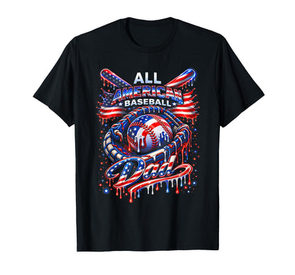 All American Baseball Dad Ice T-Shirt - Fun Novelty Design for Adults - T-Shirt, Sweatshirt, Hoodie
