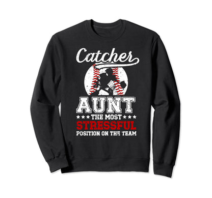 Baseball Catcher Aunt Funny Baseball Sweatshirt - Aesthetic Graphic Unisex - T-Shirt, Sweatshirt, Hoodie