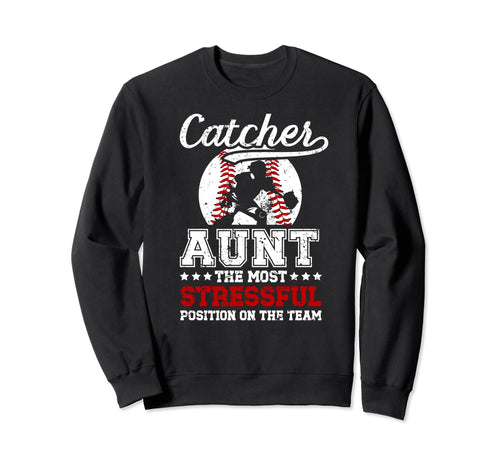 Baseball Catcher Aunt Funny Baseball Sweatshirt - Aesthetic Graphic Unisex - T-Shirt, Sweatshirt, Hoodie