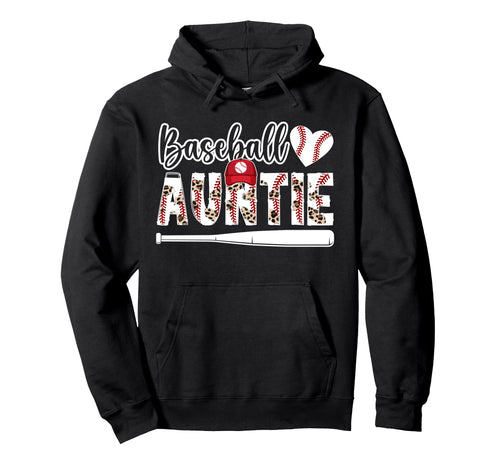 Baseball Auntie Leopard Baseball Aunt Hoodie - Streetwear Style Unisex - T-Shirt, Sweatshirt, Hoodie