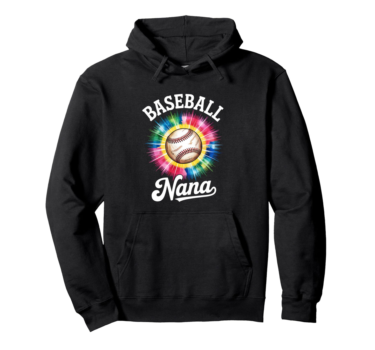 Baseball Nana Tie Dye Colorful Hoodie - Aesthetic Graphic Men Women - T-Shirt, Sweatshirt, Hoodie