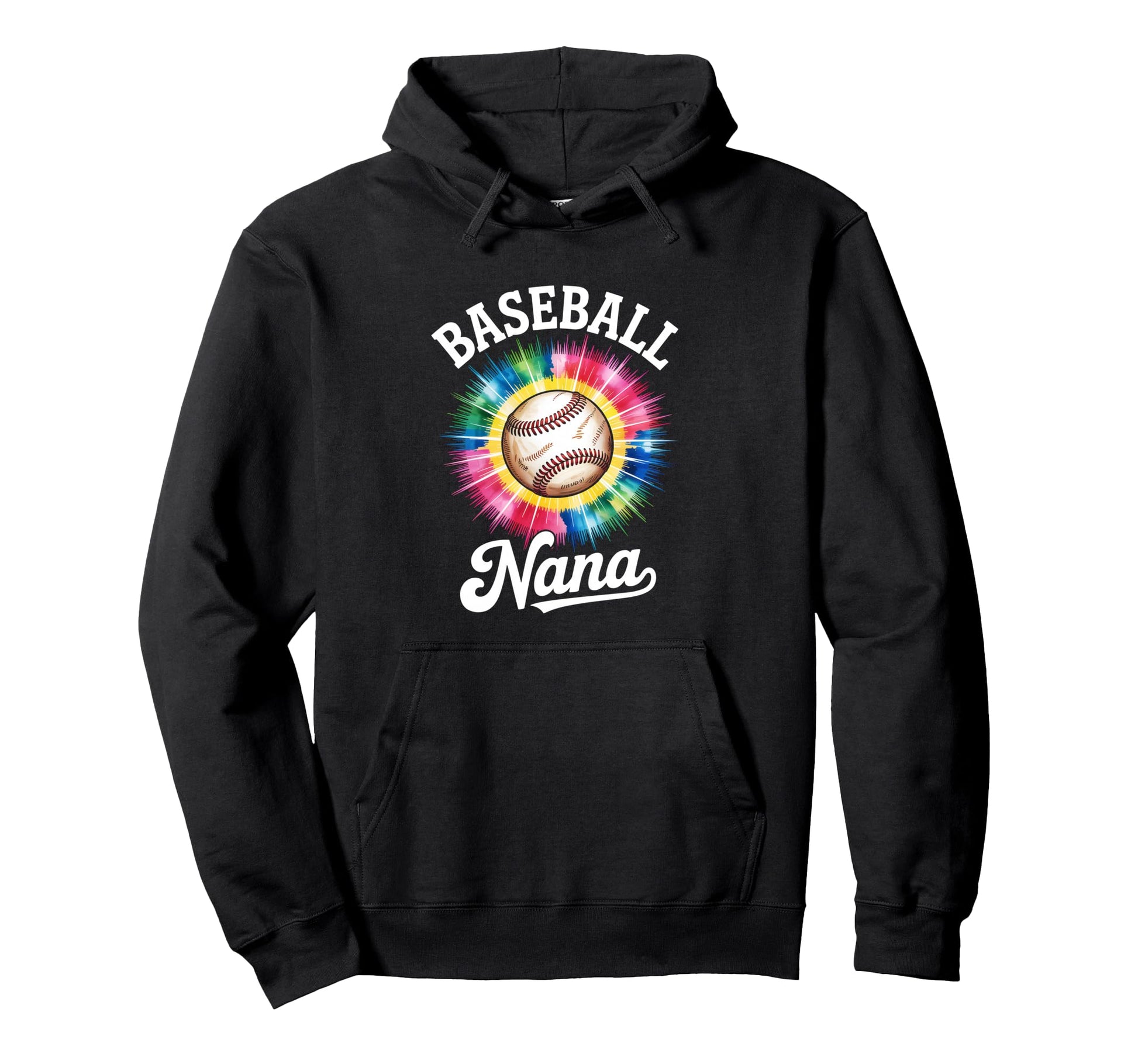 Baseball Nana Tie Dye Colorful Hoodie - Aesthetic Graphic Men Women - T-Shirt, Sweatshirt, Hoodie