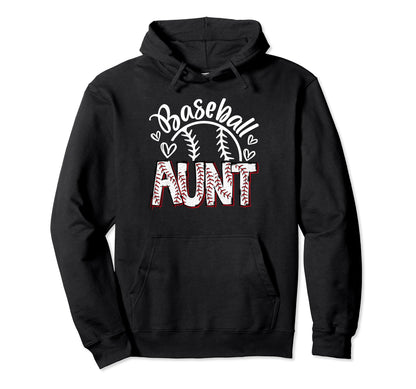 Baseball Aunt Baseball Proud Auntie Hoodie - Fun Novelty Design Men Women - T-Shirt, Sweatshirt, Hoodie