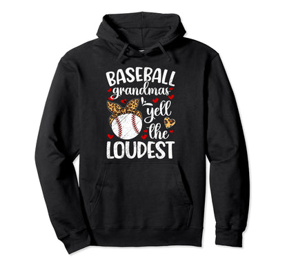 Baseball Grandmas Yell Loudest Hoodie - Minimalist Print Men Women - T-Shirt, Sweatshirt, Hoodie