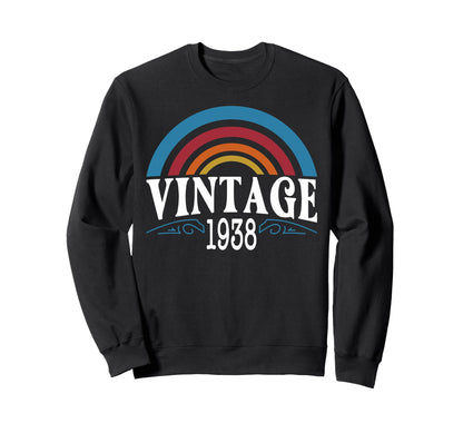 Rainbow 1938 86Th Birthday 86 Sweatshirt - Fun Novelty Design for Adults - T-Shirt, Sweatshirt, Hoodie