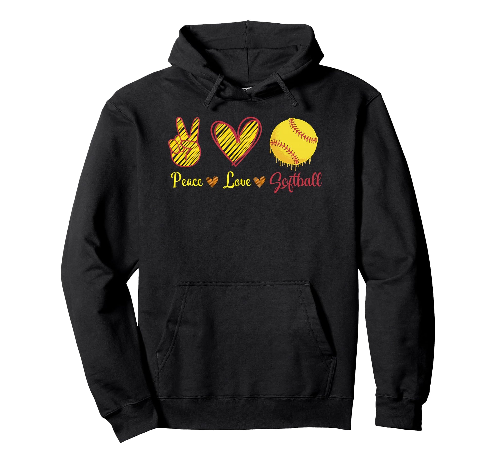 Peace Love Softball Mom Team Player Hoodie - Graphic Print Men Women - T-Shirt, Sweatshirt, Hoodie