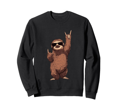 Sloth Rock Funny Animal Lover Sweatshirt - Aesthetic Graphic Men Women - T-Shirt, Sweatshirt, Hoodie