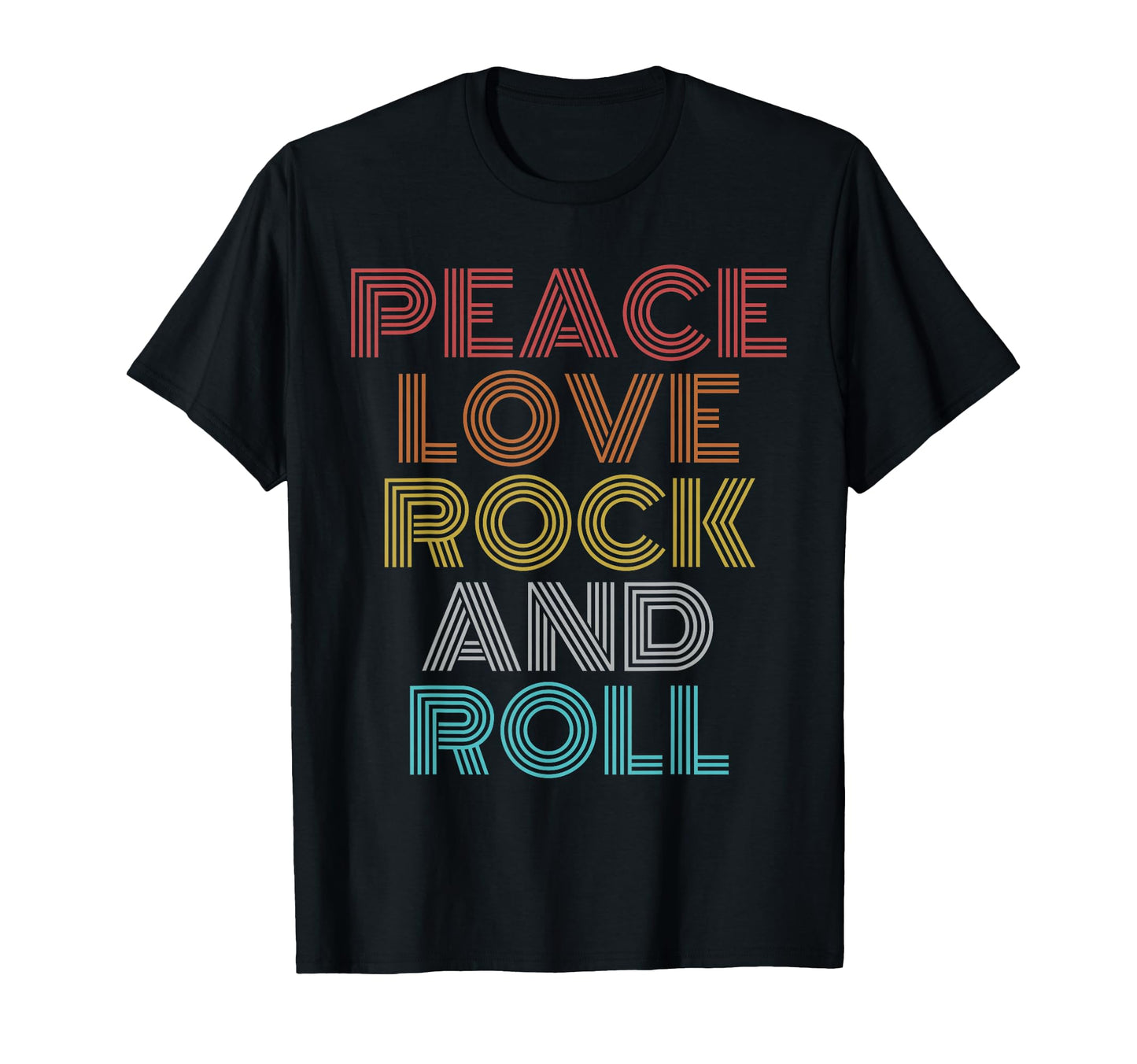 Peace Love Rock And Roll T-Shirt - Aesthetic Graphic for Adults - T-Shirt, Sweatshirt, Hoodie