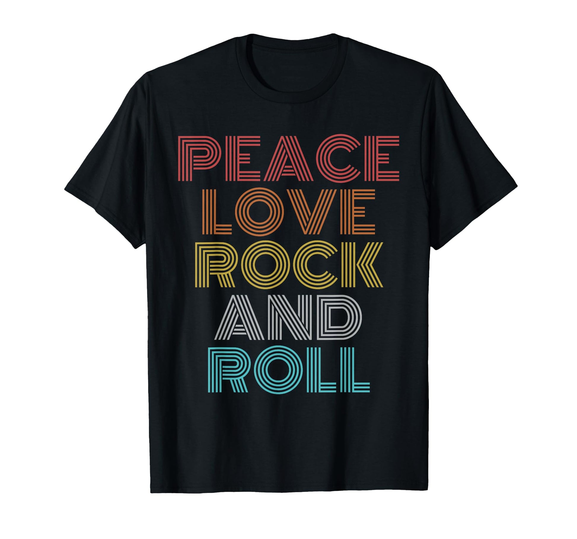 Peace Love Rock And Roll T-Shirt - Aesthetic Graphic for Adults - T-Shirt, Sweatshirt, Hoodie
