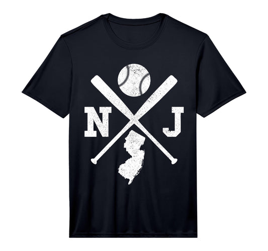 Mens Nj Usa State Baseball Player New T-Shirt - Custom Art Print Men Women - T-Shirt, Sweatshirt, Hoodie