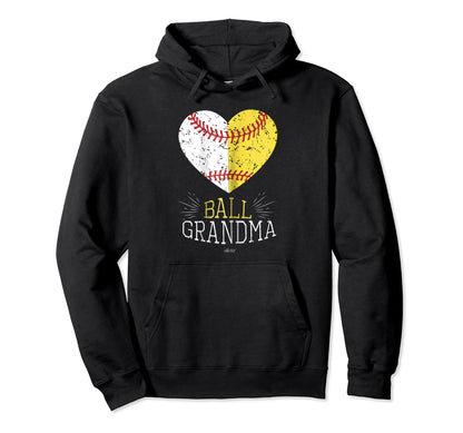 Womens Mom Funny Baseball Ball Grandma Hoodie - Custom Art Print Men Women - T-Shirt, Sweatshirt, Hoodie