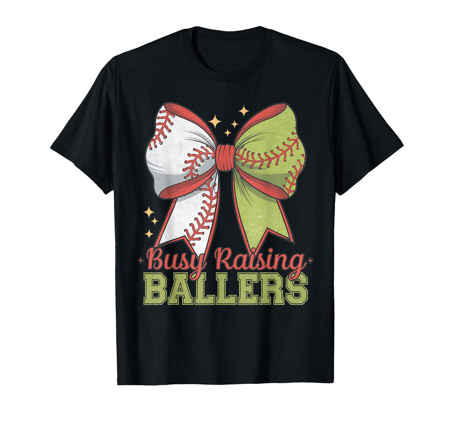 Busy Raising Ballers Softball Coquette T-Shirt - Trendy Graphic Men Women - T-Shirt, Sweatshirt, Hoodie