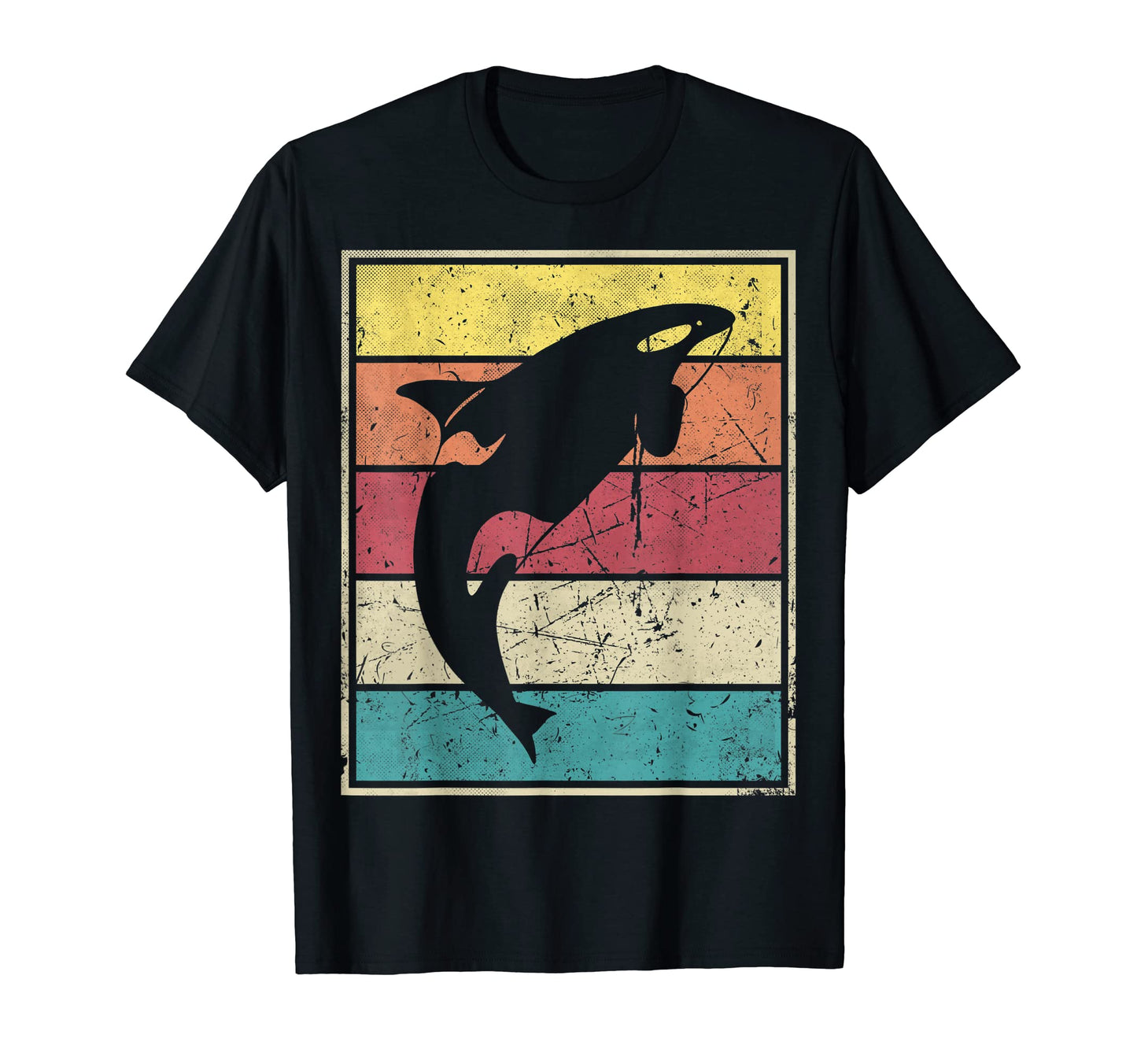 Orca Swimming Stripes T-Shirt - Fun Novelty Design Unisex - T-Shirt, Sweatshirt, Hoodie
