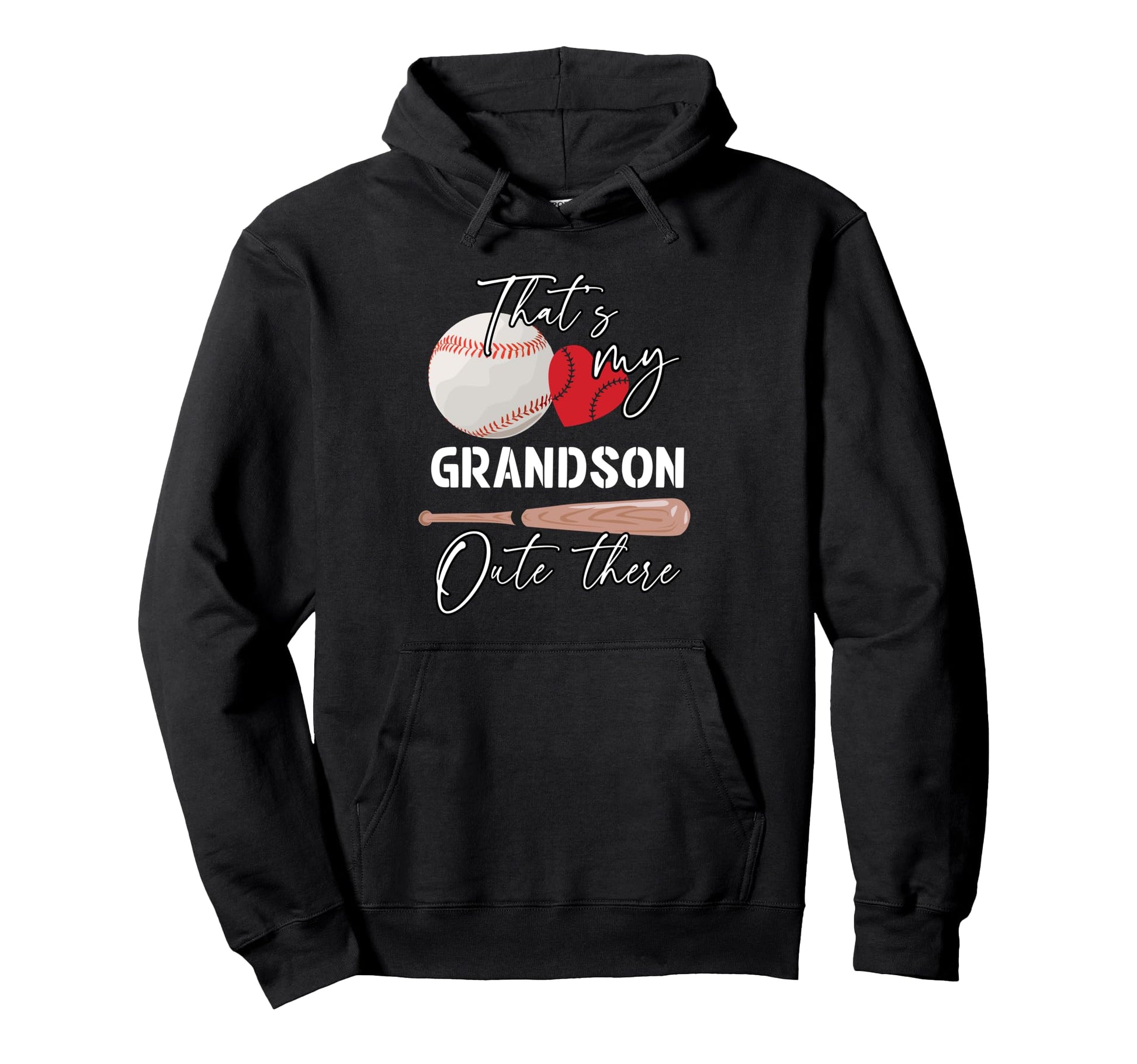 Thats My Grandson Out There Baseball Grandma Hoodie - Graphic Print Unisex - T-Shirt, Sweatshirt, Hoodie
