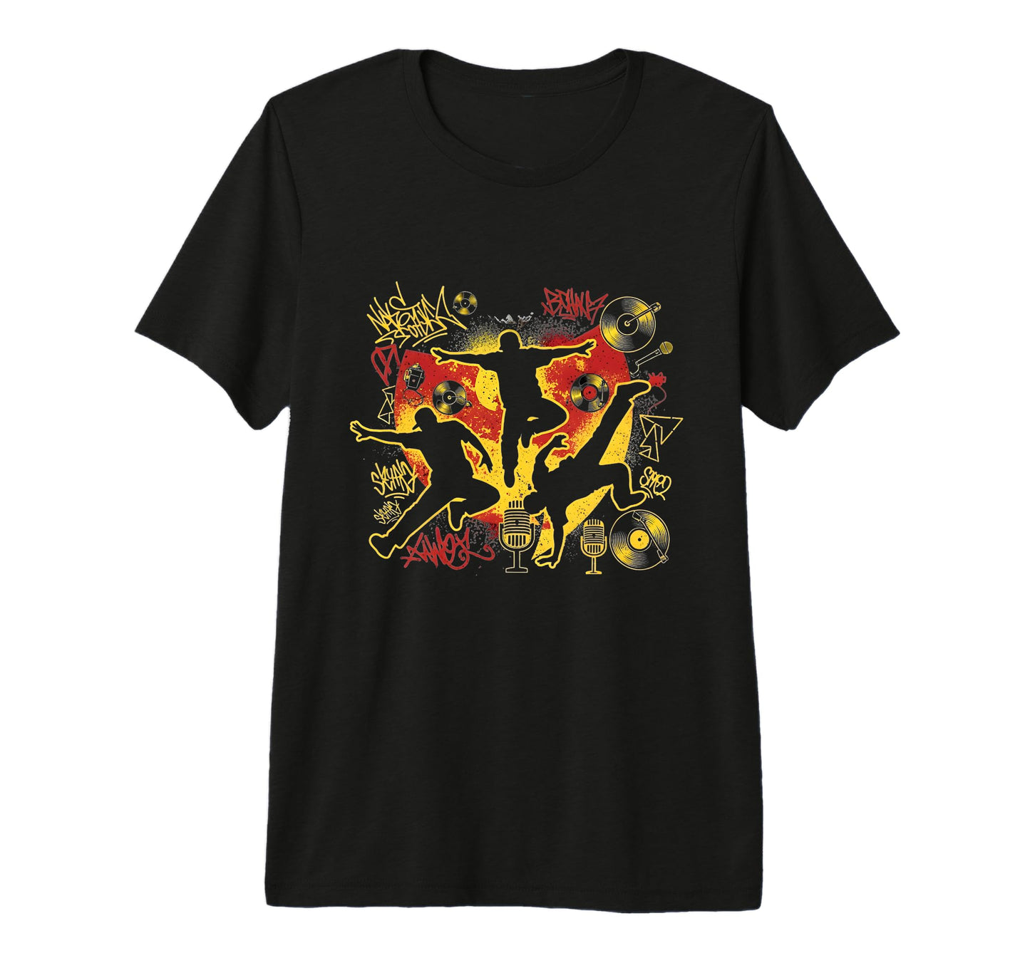 Old School Hip Hop Rapper Tees Tri T-Shirt - Fun Novelty Design for Adults - T-Shirt, Sweatshirt, Hoodie