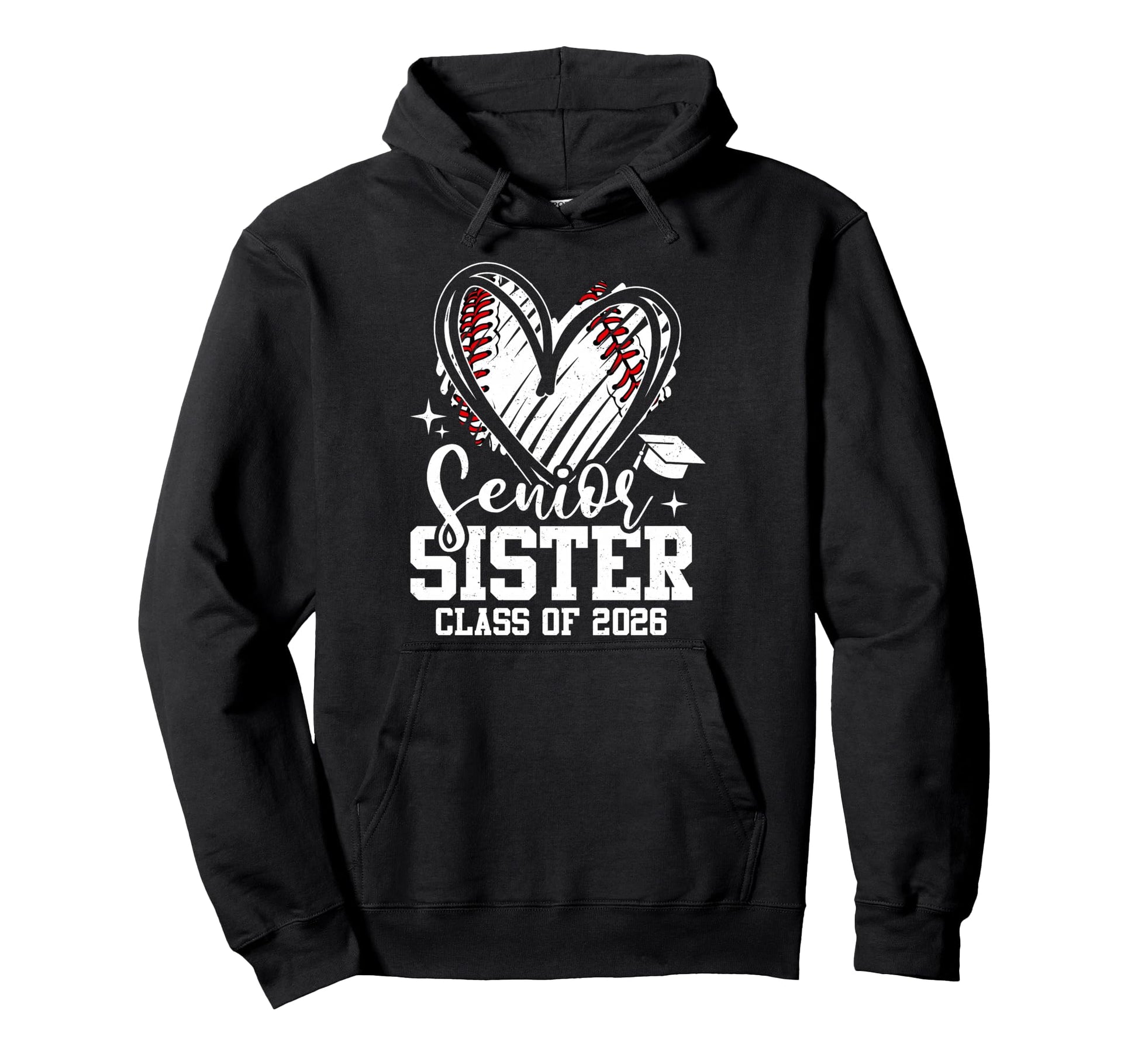 Senior Sister Class 2026 Baseball Hoodie - Aesthetic Graphic Men Women - T-Shirt, Sweatshirt, Hoodie