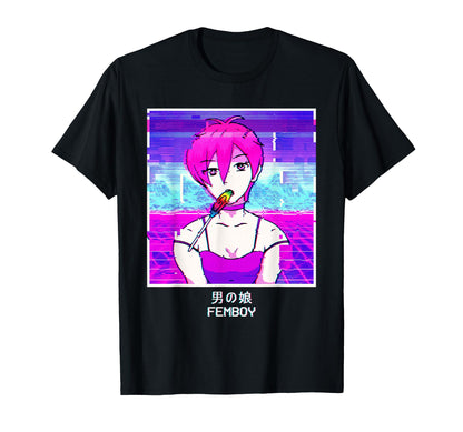 Femboy Anime Japanese Vaporwave T-Shirt - Graphic Print Men Women - T-Shirt, Sweatshirt, Hoodie