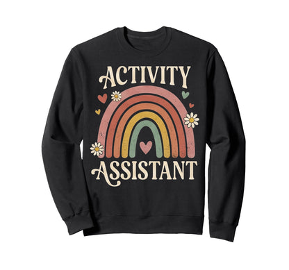 Activity Assistant Rainbow Boho Sweatshirt - Graphic Print for Adults - T-Shirt, Sweatshirt, Hoodie