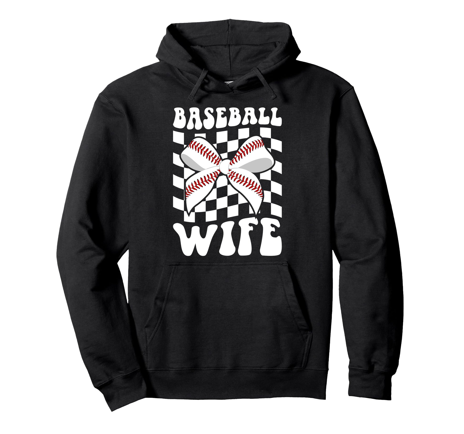 Baseball Wife Groovy Wife Baseball Player Hoodie - Novelty Apparel Unisex - T-Shirt, Sweatshirt, Hoodie
