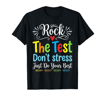 Rock Test Dont Stress Teacher T-Shirt - Trendy Graphic Men Women - T-Shirt, Sweatshirt, Hoodie