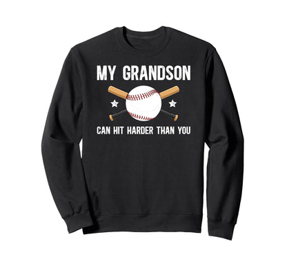 My Grandson Baseball Grandpa Sweatshirt - Unique Graphic Men Women - T-Shirt, Sweatshirt, Hoodie