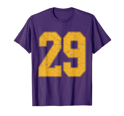 Number 29 Numbered Uniform Sports Team T-Shirt - Unique Graphic Men Women - T-Shirt, Sweatshirt, Hoodie