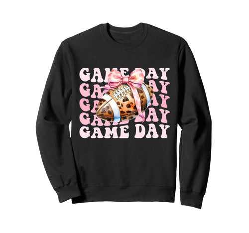 Football Coquette Bow Cheer Mom Game Sweatshirt - Trendy Graphic Unisex - T-Shirt, Sweatshirt, Hoodie