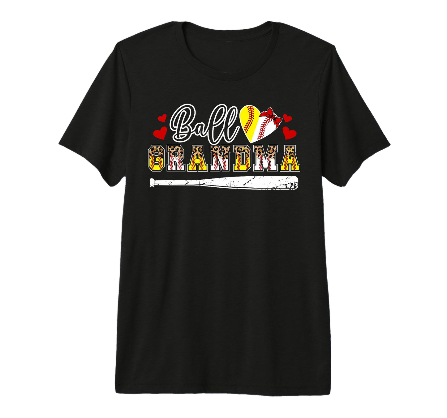 Ball Grandma Leopard Baseball T-Shirt - Fun Novelty Design for Adults - T-Shirt, Sweatshirt, Hoodie