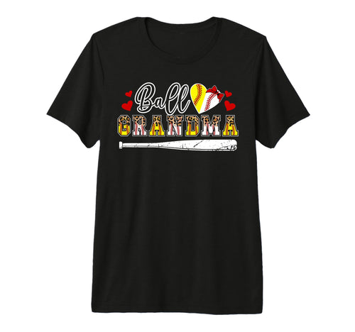 Ball Grandma Leopard Baseball T-Shirt - Fun Novelty Design for Adults - T-Shirt, Sweatshirt, Hoodie
