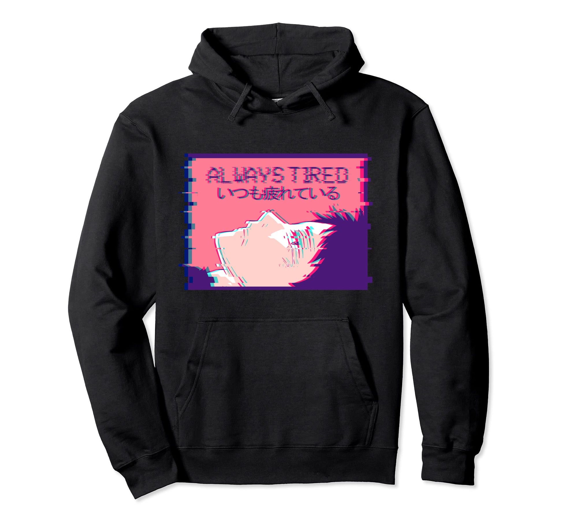 Always Tired Sad Anime Soft Eboy Hoodie - Fun Novelty Design Men Women - T-Shirt, Sweatshirt, Hoodie