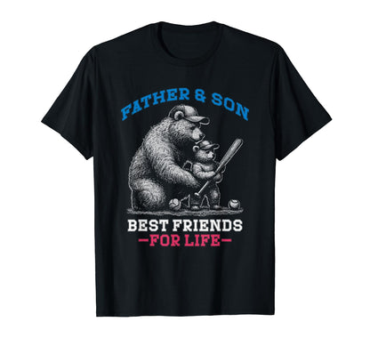 Father Son Best Friends Life Baseball T-Shirt - Custom Art Print Men Women - T-Shirt, Sweatshirt, Hoodie