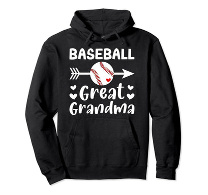 Baseball Great Grandma Baseball Hoodie - Aesthetic Graphic Men Women - T-Shirt, Sweatshirt, Hoodie