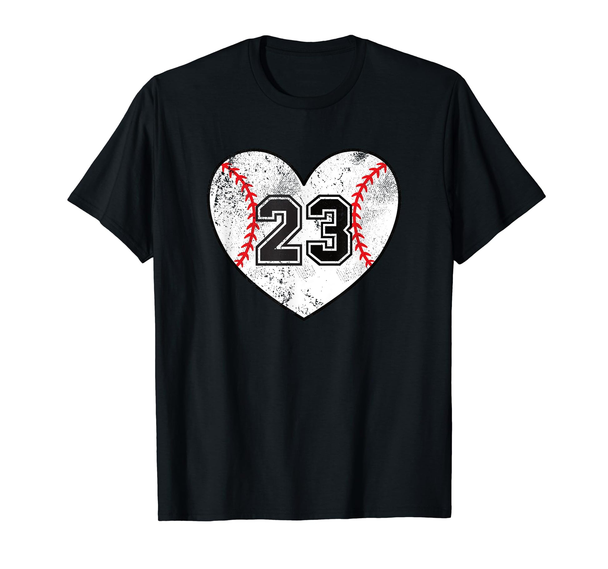 Baseball Heart Player 23 Baseball Mom T-Shirt - Graphic Print Men Women - T-Shirt, Sweatshirt, Hoodie