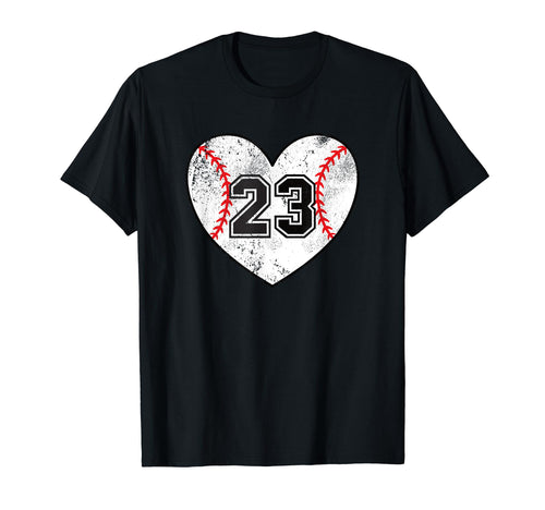 Baseball Heart Player 23 Baseball Mom T-Shirt - Graphic Print Men Women - T-Shirt, Sweatshirt, Hoodie