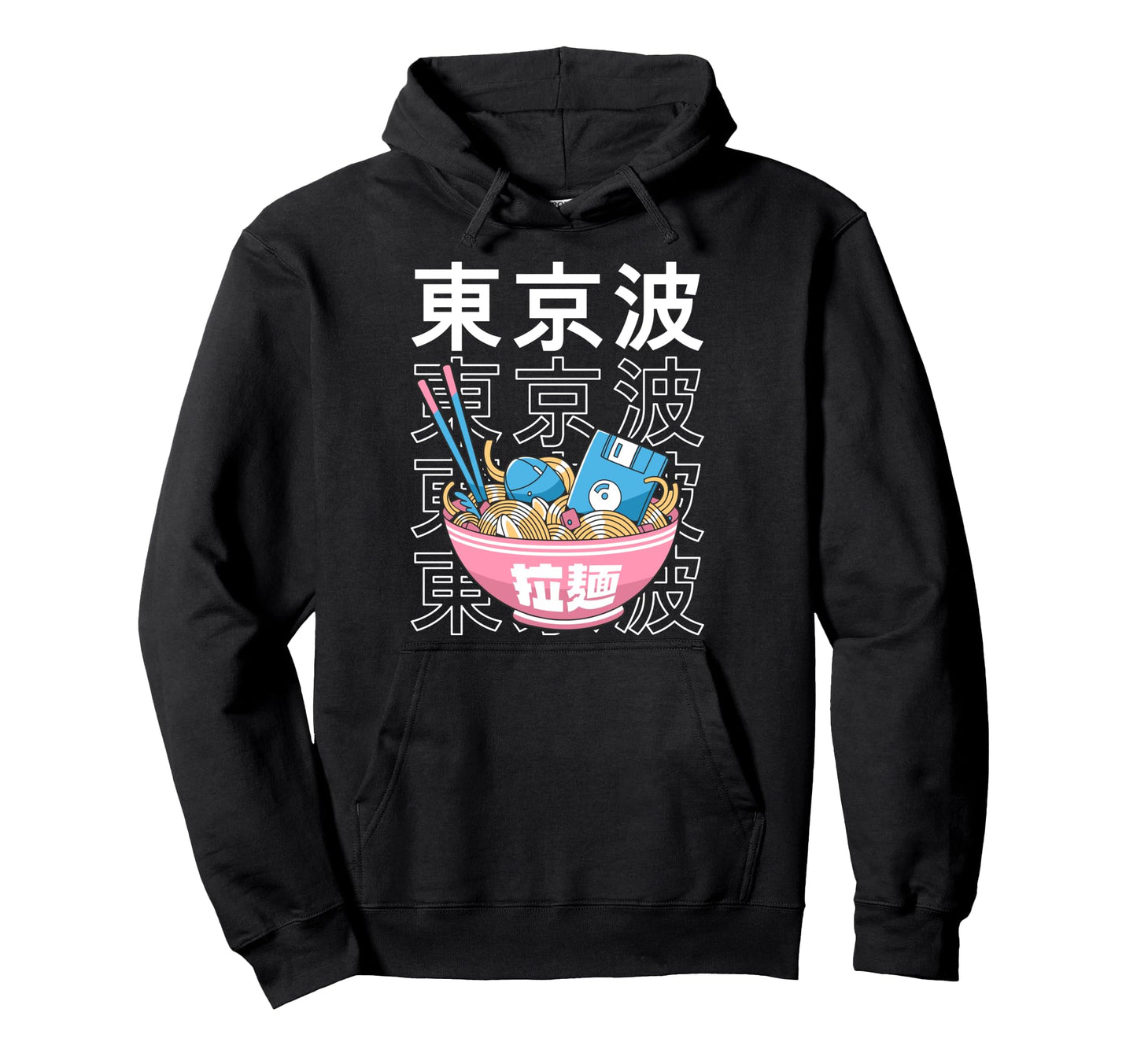 Digital Ramen Bowl Kawaii Aesthetic Hoodie - Aesthetic Graphic for Adults - T-Shirt, Sweatshirt, Hoodie