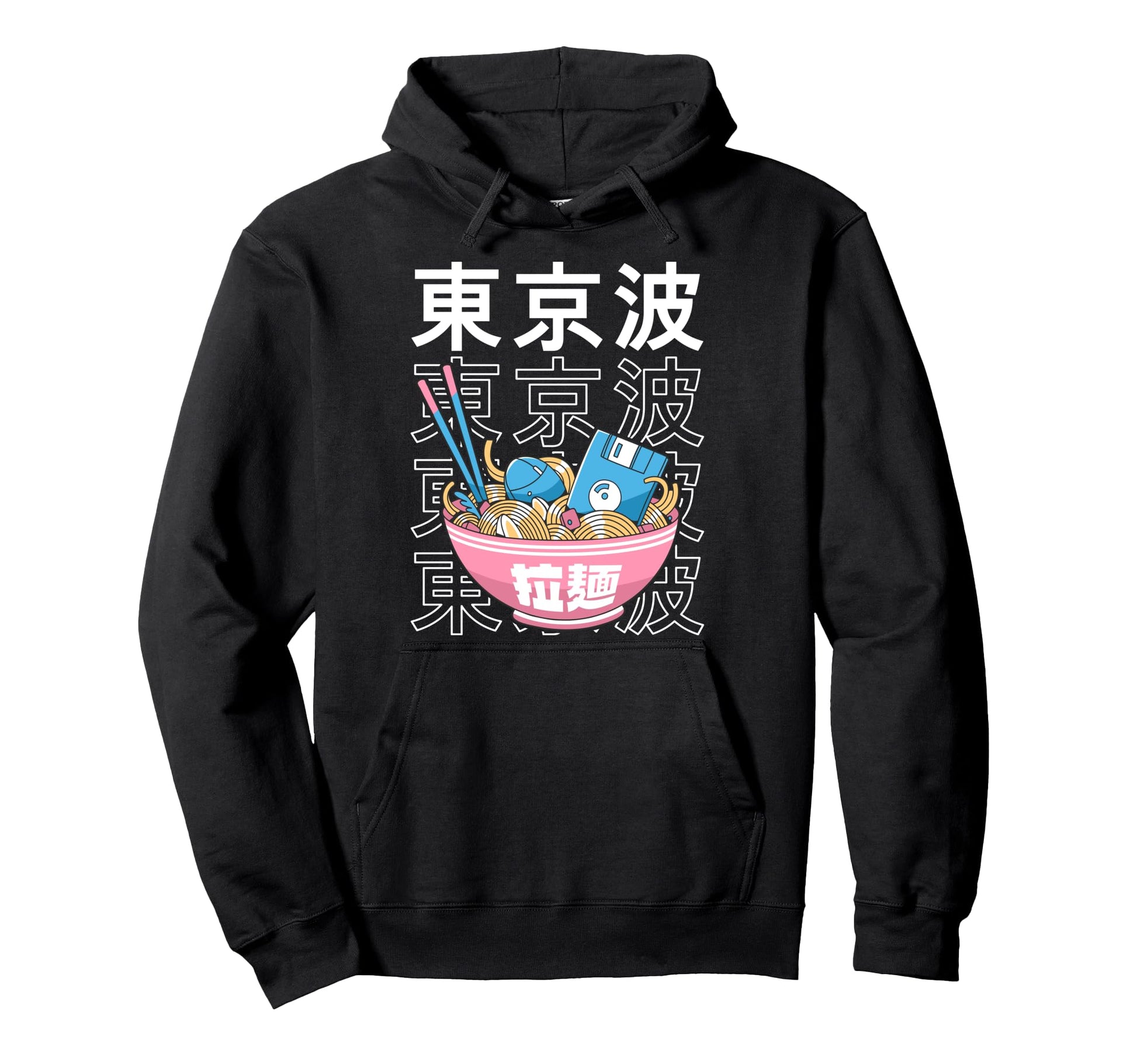 Digital Ramen Bowl Kawaii Aesthetic Hoodie - Aesthetic Graphic for Adults - T-Shirt, Sweatshirt, Hoodie