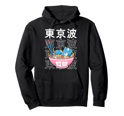 Digital Ramen Bowl Kawaii Aesthetic Hoodie - Aesthetic Graphic for Adults - T-Shirt, Sweatshirt, Hoodie