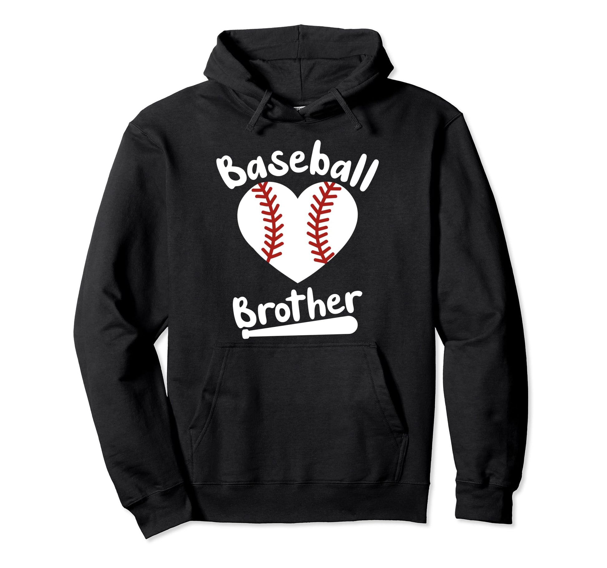 Baseball Brother Baseball Heart Baseball Hoodie - Trendy Graphic Unisex - T-Shirt, Sweatshirt, Hoodie