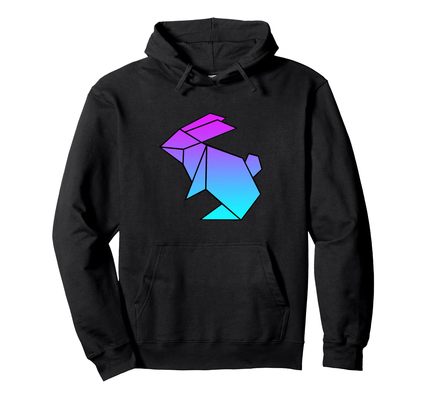Rabbit Origami Vaporwave Aesthetic Hoodie - Fun Novelty Design for Adults - T-Shirt, Sweatshirt, Hoodie