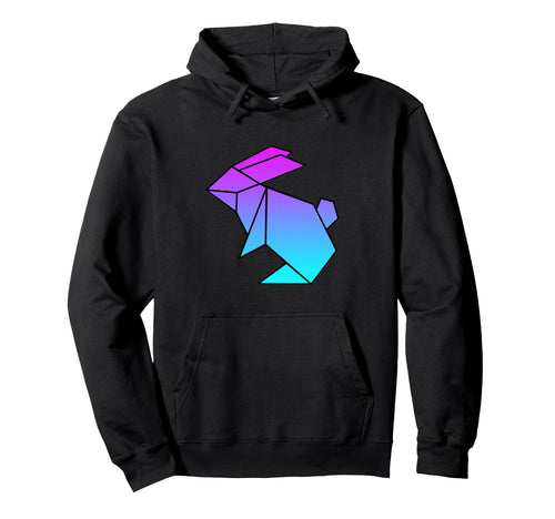 Rabbit Origami Vaporwave Aesthetic Hoodie - Fun Novelty Design for Adults - T-Shirt, Sweatshirt, Hoodie