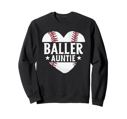 Baseball Aunt Gifts Baller Auntie Sweatshirt - Minimalist Print Unisex - T-Shirt, Sweatshirt, Hoodie