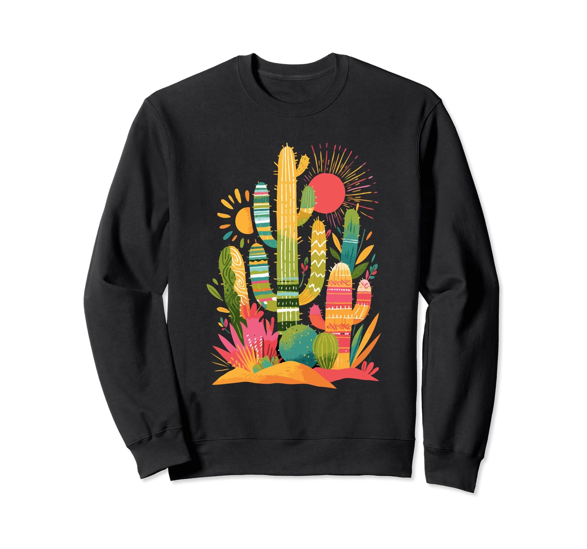Cactus Serape Succulent Plant Sweatshirt - Minimalist Print Men Women - T-Shirt, Sweatshirt, Hoodie