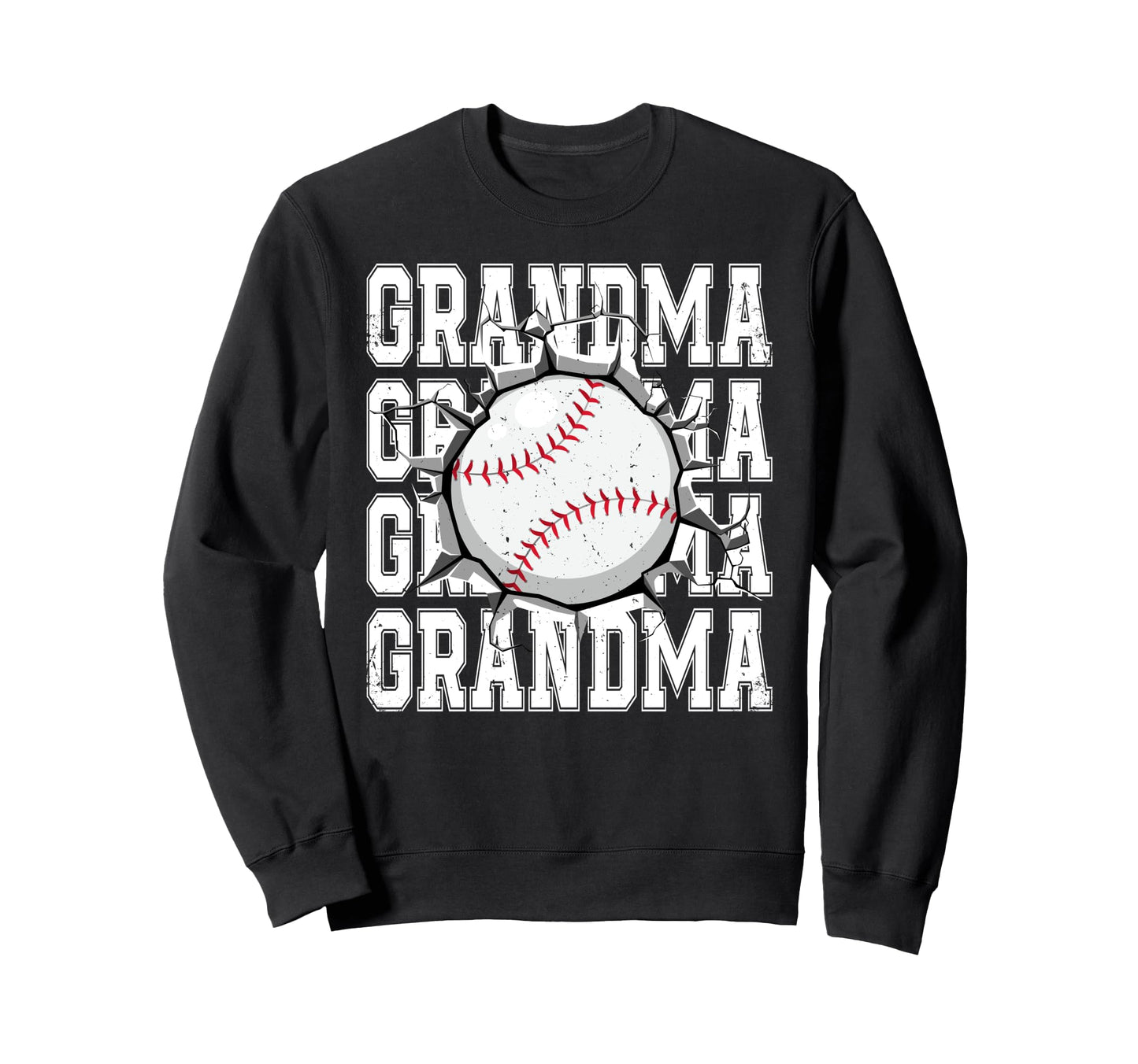 Baseball Grandma Cracked Wall Sweatshirt - Aesthetic Graphic Men Women - T-Shirt, Sweatshirt, Hoodie