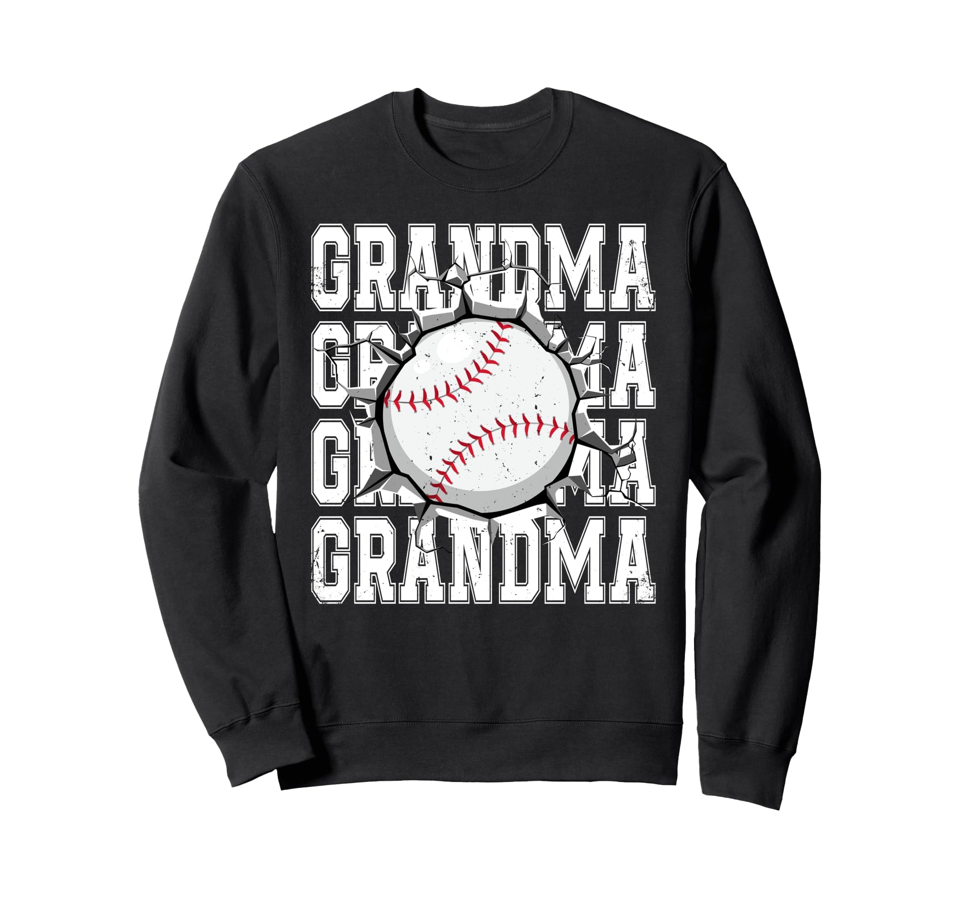 Baseball Grandma Cracked Wall Sweatshirt - Aesthetic Graphic Men Women - T-Shirt, Sweatshirt, Hoodie