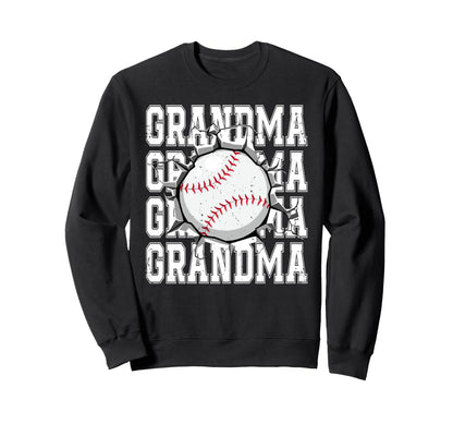 Baseball Grandma Cracked Wall Sweatshirt - Aesthetic Graphic Men Women - T-Shirt, Sweatshirt, Hoodie