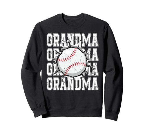 Baseball Grandma Cracked Wall Sweatshirt - Aesthetic Graphic Men Women - T-Shirt, Sweatshirt, Hoodie